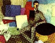 roger de la fresnaye sittande man oil painting on canvas